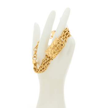 CHANEL Metal CC Chain Flap Bag Bracelet Gold