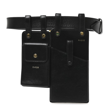 FENDI Vitello Glacier Utility Belt Pouch Black
