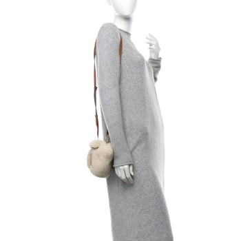 LOEWE Shearling Mini Bunny Crossbody Bag Natural