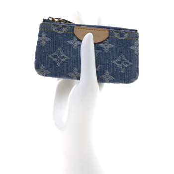 LOUIS VUITTON Monogram Denim Key Pouch Denim Blue