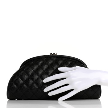 CHANEL Caviar Quilted Timeless Clutch Black