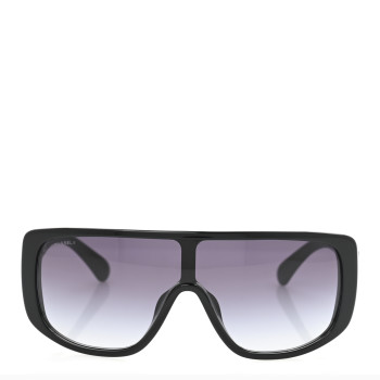 CHANEL Acetate Shield Sunglasses 5495A Black