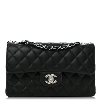 CHANEL Lambskin Quilted Small Double Flap Black