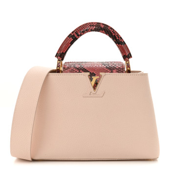LOUIS VUITTON Taurillon Snakeskin Capucines BB Pink