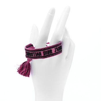 CHRISTIAN DIOR Woven Cotton J'Adior Friendship Bracelet Pink