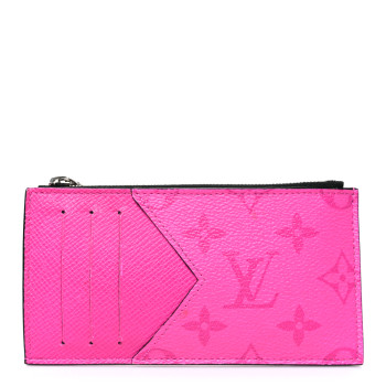 LOUIS VUITTON Taigarama Coin Card Holder Fuchsia