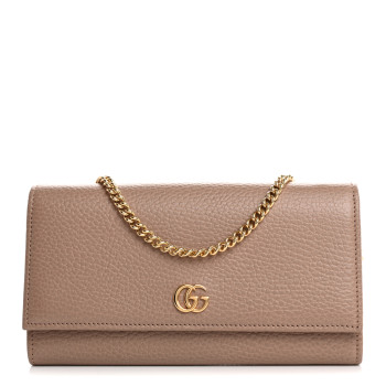 GUCCI Dollar Calfskin Petite GG Marmont Wallet Chain Bag Porcelain Rose