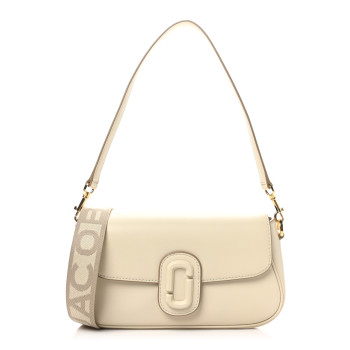 MARC JACOBS Calfskin The Clover Shoulder Bag Cloud White