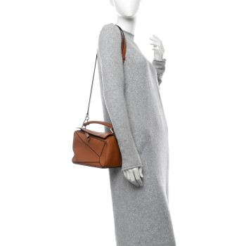 LOEWE Calfskin Small Puzzle Bag Tan