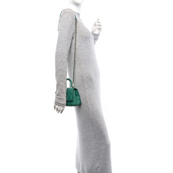 CHANEL Caviar Quilted Extra Mini Coco Handle Flap Green