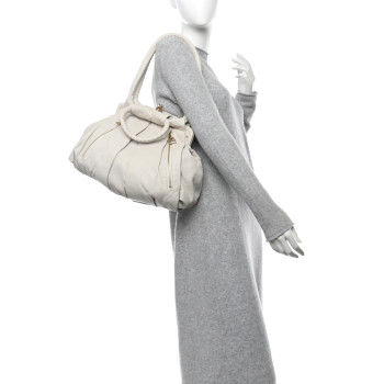 CHRISTIAN LOUBOUTIN Calfskin Loubette Shoulder Bag White