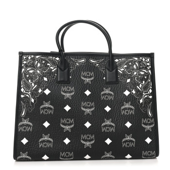MCM Visetos Large Munchen Tote Black