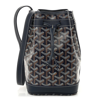 GOYARD Goyardine Petit Flot Bucket Bag PM Navy