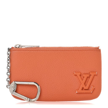 LOUIS VUITTON Grained Calfskin Aerogram Key Pouch Orange