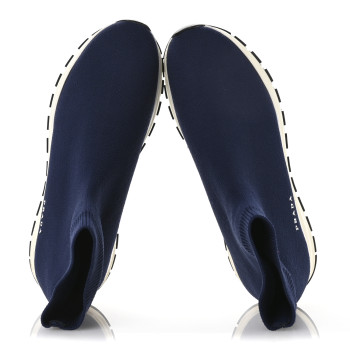 PRADA Knit Fabric Logo Sneakers 39 Navy