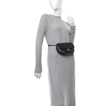 CHANEL Calfskin Quilted CC Uniform Flap Belt Bag Black