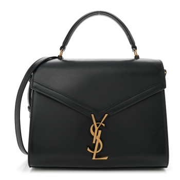 SAINT LAURENT Smooth Calfskin Medium Classic Monogram Cassandra Top Handle Black Rouge Legion