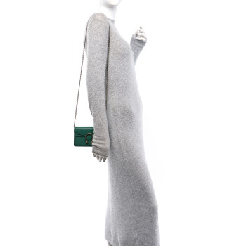 GUCCI Dollar Calfskin Crystal Super Mini Dionysus Shoulder Bag Emerald