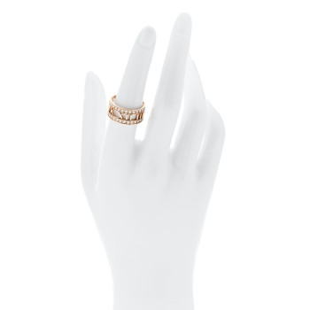 TIFFANY 18K Rose Gold Diamond Wide Atlas Open Ring 54 7