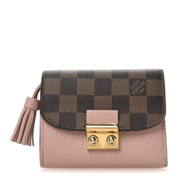 LOUIS VUITTON Damier Ebene Croisette Compact Wallet Magnolia