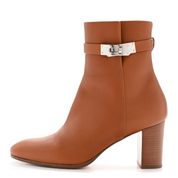 HERMES Calfskin Saint Germain Ankle Boots 38.5 Gold