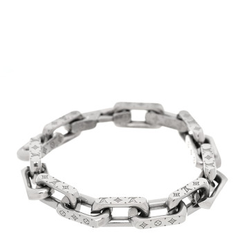 LOUIS VUITTON Monogram Chain Bracelet L Silver