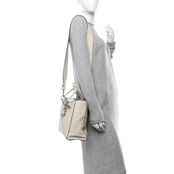 CHRISTIAN DIOR Canyon Grained Lambskin Large Lady Dior Off White