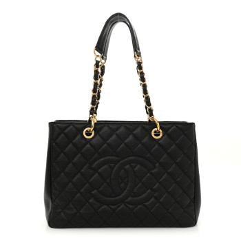 CHANEL Caviar Quilted Grand Shopping Tote GST Black
