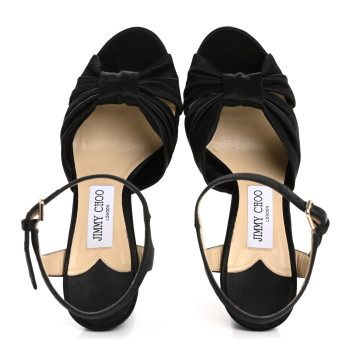 JIMMY CHOO Satin Heloise 120 Sandals 38 Black