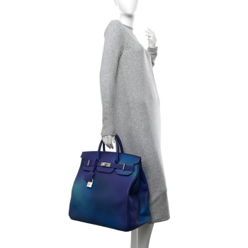 HERMES Togo HAC Cosmos Birkin 40 Bleu Nuit Violet Aqua
