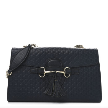 GUCCI Soft Microguccissima Medium Emily Chain Shoulder Bag Blue