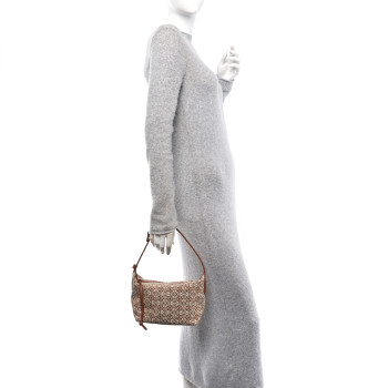 LOEWE Jacquard Anagram Calfskin Small Cubi Bag Tan Pecan