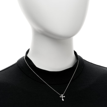 TIFFANY Sterling Silver 12mm Elsa Peretti Cross Pendant Necklace