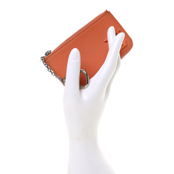 LOUIS VUITTON Grained Calfskin Aerogram Key Pouch Orange