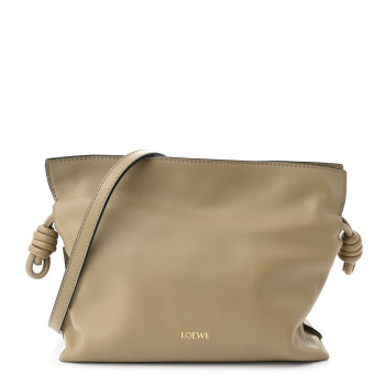 LOEWE Calfskin Mini Flamenco Knot Clutch Clay Green
