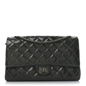 CHANEL Patent Quilted 2.55 Reissue 226 Flap Blue