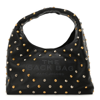 MARC JACOBS Grained Calfskin  Glam Studs The Sack Bag Black