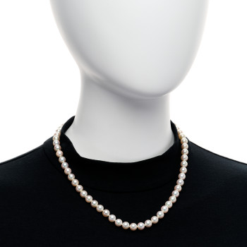 MIKIMOTO 18K Yellow Gold Akoya Cultured Pearl 7-7.5mm Strand Necklace
