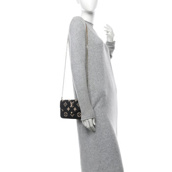 LOUIS VUITTON Empreinte Monogram Giant Felicie Pochette Black Beige