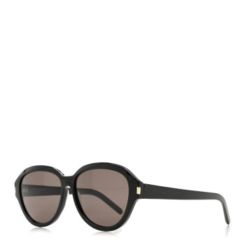 SAINT LAURENT Acetate Round Sunglasses SL400 Black