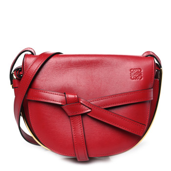 LOEWE Calfskin Small Metal Gate Crossbody Bag Scarlet