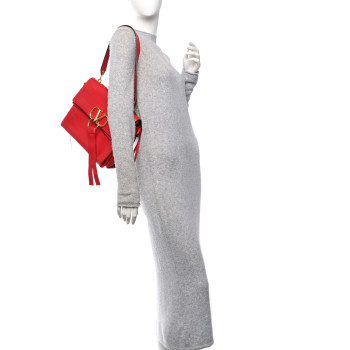 VALENTINO GARAVANI Calfskin Medium Vring Shoulder Bag Rouge