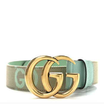 GUCCI Monogram Jumbo GG Textured Dollar Calfskin Double G 40mm Belt  70 28 Beige Pepperlight Mint