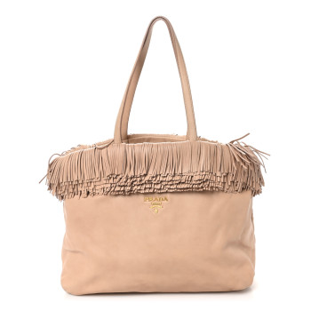 PRADA Nappa Frills Tote Cipria