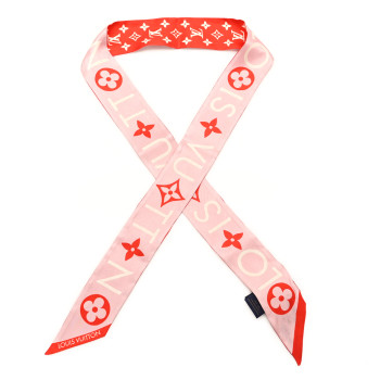 LOUIS VUITTON Silk Monogram Infinity BB Bandeau Light Pink Red