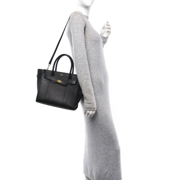 MULBERRY Classic Grain Small Bayswater Zip Tote Black