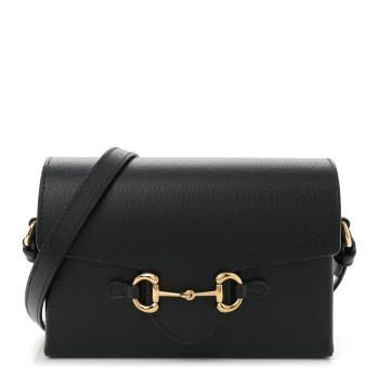 GUCCI Calfskin Horsebit 1955 Shoulder Bag Black