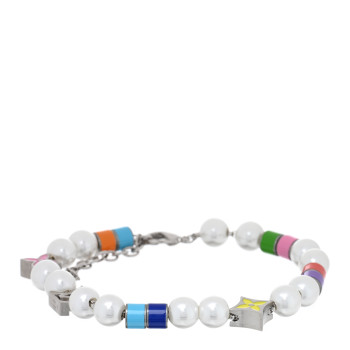 LOUIS VUITTON Monogram Flower Pearl Party Bracelet