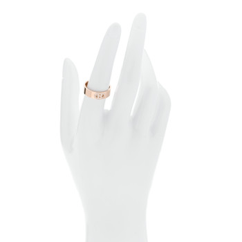 HERMES 18K Rose Gold Diamond PM H D'Ancre Ring 55 7.25