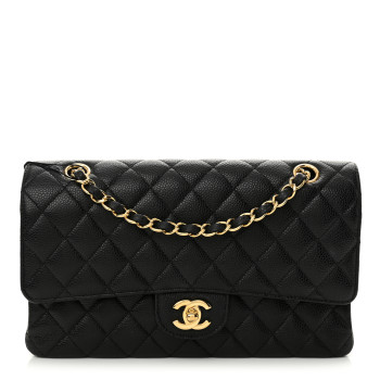CHANEL Caviar Quilted Medium Double Flap Black